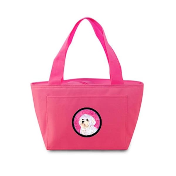 Carolines Treasures SS4757-PK-8808 Pink Maltese Zippered Insulated School Washable And Stylish Lunch Bag Cooler SS4757-PK-8808 - main